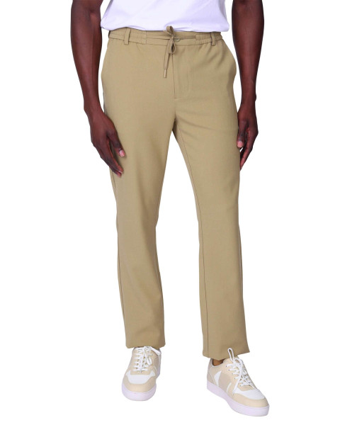 Pantalon chino beige uni...