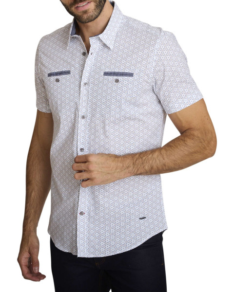 Chemise en coton blanche à...