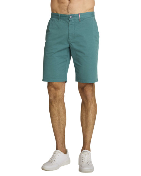 Short chino en coton vert à...
