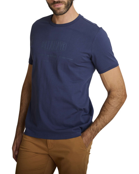 T-shirt en coton marine à...