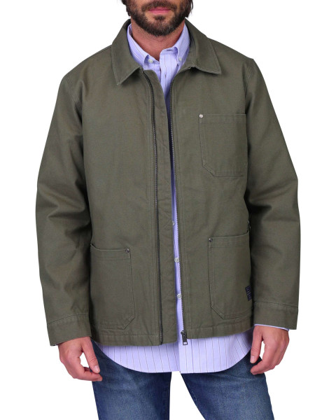 Blouson en coton kaki uni...