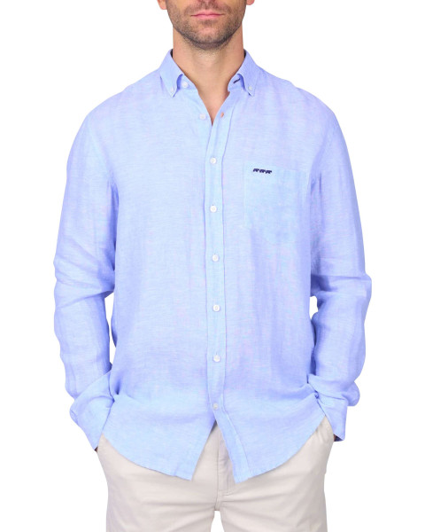 Chemise en lin bleu ciel...