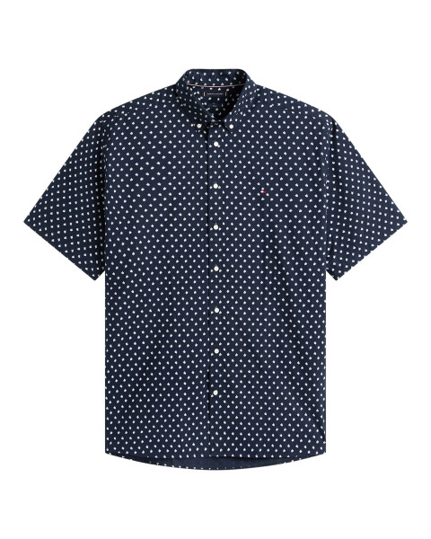 Chemise en coton marine à...