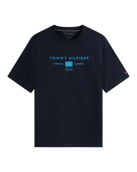 T-shirt en coton marine uni...