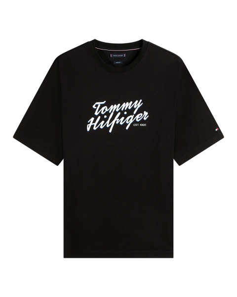 T-shirt en coton noir uni...