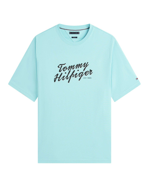 T-shirt en coton bleu uni...