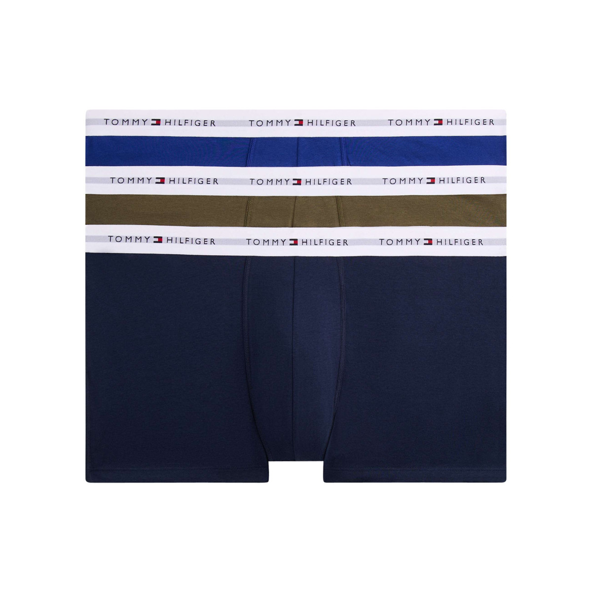 Lot de 3 boxers classiques en coton multicolores unis avec une taille élastiquée