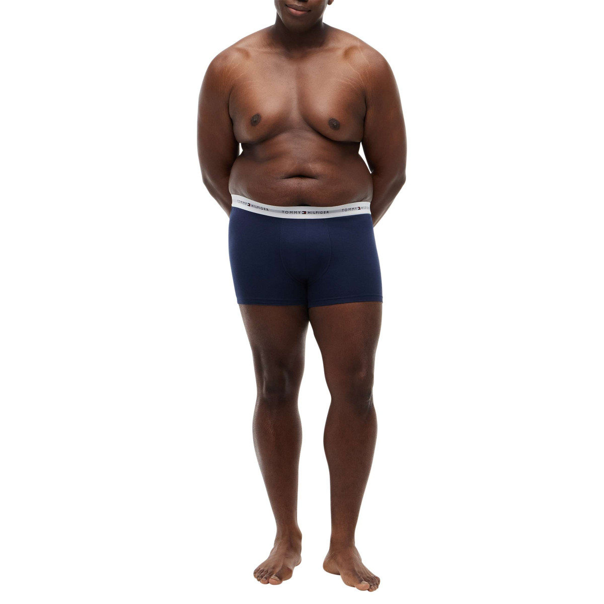 Thumbnail Lot de 3 boxers classiques en coton multicolores unis avec une taille élastiquée - Image 4