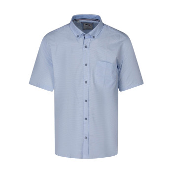 Chemise en coton mélangé bleu clair à motifs avec une coupe droite