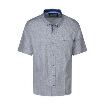 Chemise en coton mélangé blanche à motifs avec une coupe droite