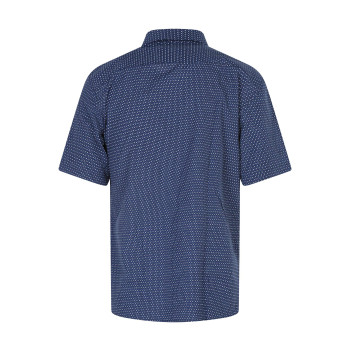 Chemise en coton mélangé bleu marine à pois avec une coupe droite