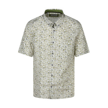 Chemise kaki à motifs avec une coupe droite et un col américain