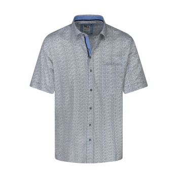 Chemise bleue à motifs avec une coupe droite et des manches courtes