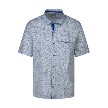 Chemise blanche à motifs avec une coupe droite et un col américain