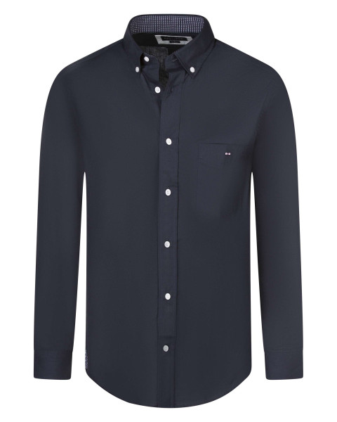 Chemise en coton marine uni...