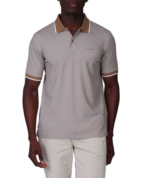 Polo taupe à coupe droite...