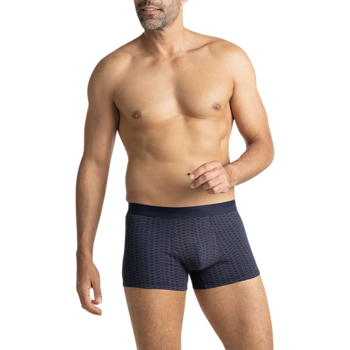 Thumbnail Lot de 3 boxers en coton multicolores unis pourvus du nom de la marque imprimé - Image 2