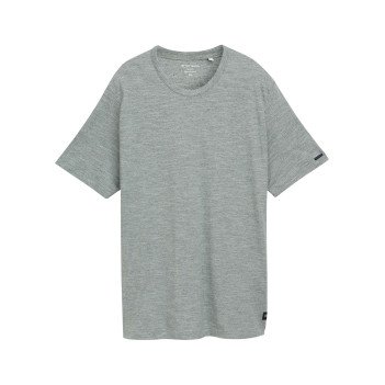 T-shirt en coton kaki uni avec une coupe droite et un col rond