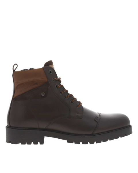 Bottines en cuir marron à...