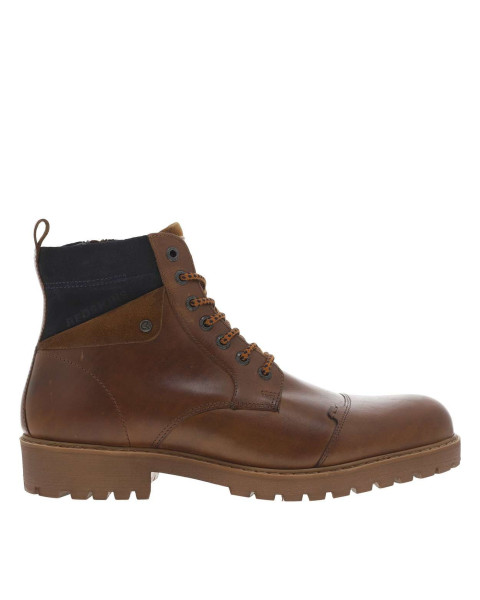Bottines en cuir cognac à...