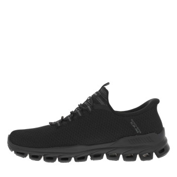Baskets running noires à talon plat pourvues de lacets élastiqués