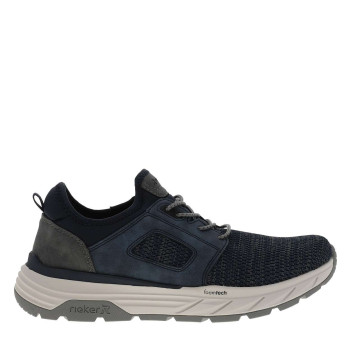 Sneakers bleu marine avec un talon plat et fermeture à slip-on
