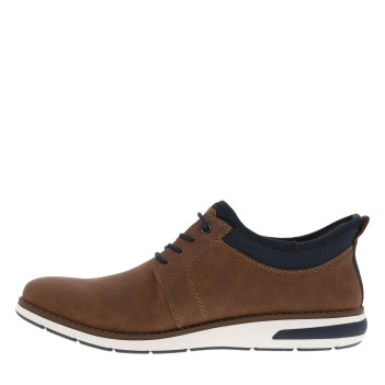 Sneakers brun à talon plat et à lacets élastiqués ronds avec marque embossée