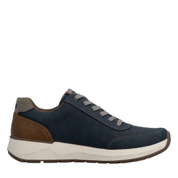 Baskets running bleu marine à talon plat et à lacets plats avec un zip