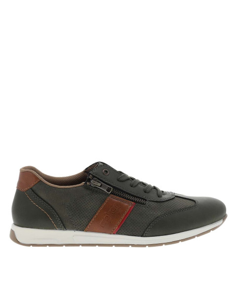 Sneakers en cuir kaki à...