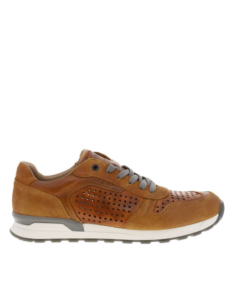 Sneakers en cuir brun à...