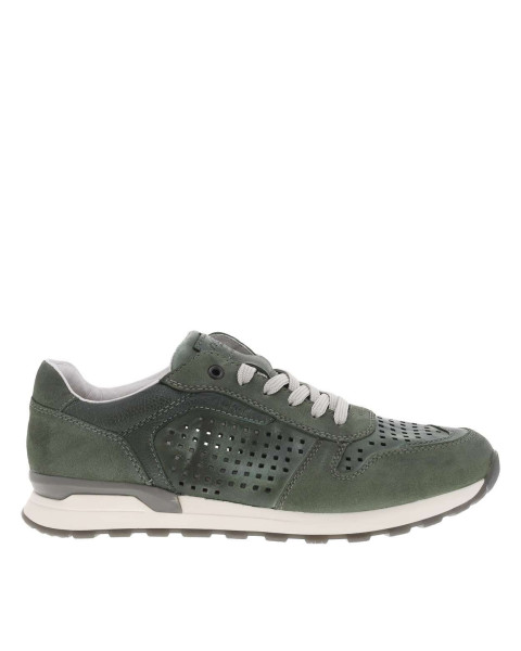 Sneakers olive en cuir...