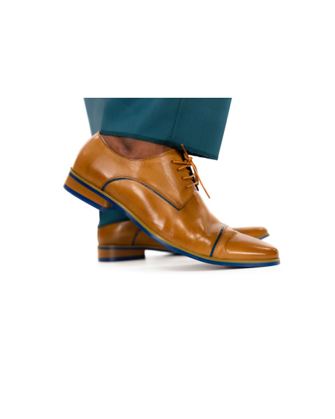 Derbies en cuir marron avec...