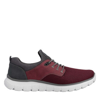 Sneakers bordeaux à talon plat avec une languette d'aisance à l'arrière