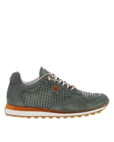 Baskets basses en cuir kaki...