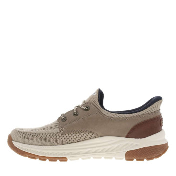 Baskets running taupe avec le devant en maille et à semelle plate