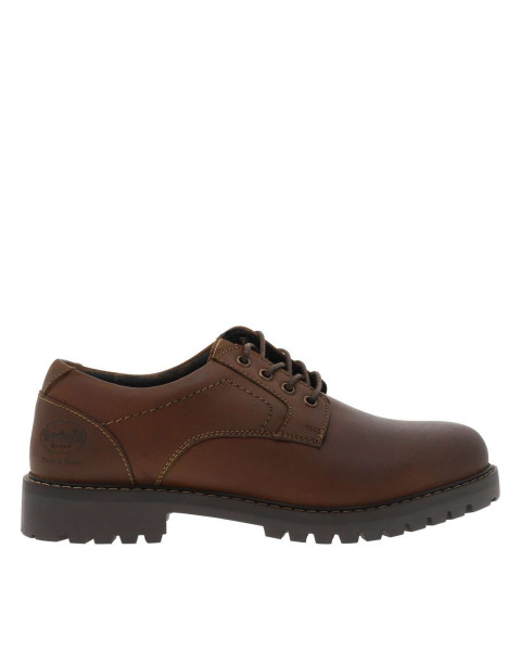 Derbies en cuir tan à talon...