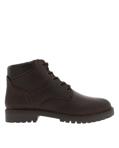 Bottines en cuir café à...