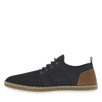 Sneakers bleues marine et marrons en filet ajourées à fermeture slip-on