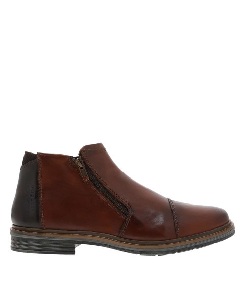 Boots en cuir marron à...