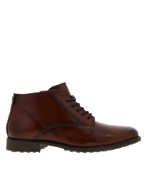 Bottines cognac en cuir à...