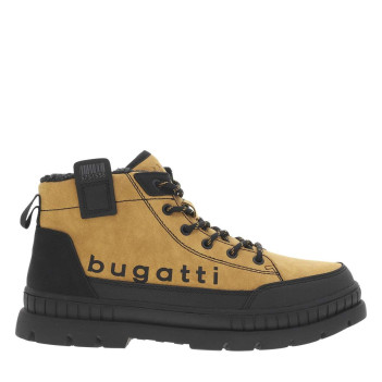 Bottines camel avec semelle à talon plat pourvues de lacets et zip latéral