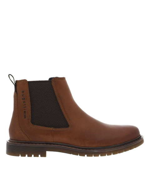 Bottines en cuir cognac...