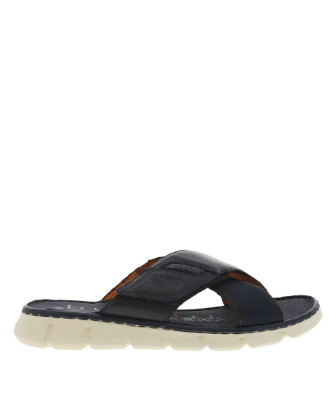 Mules en cuir marine à...