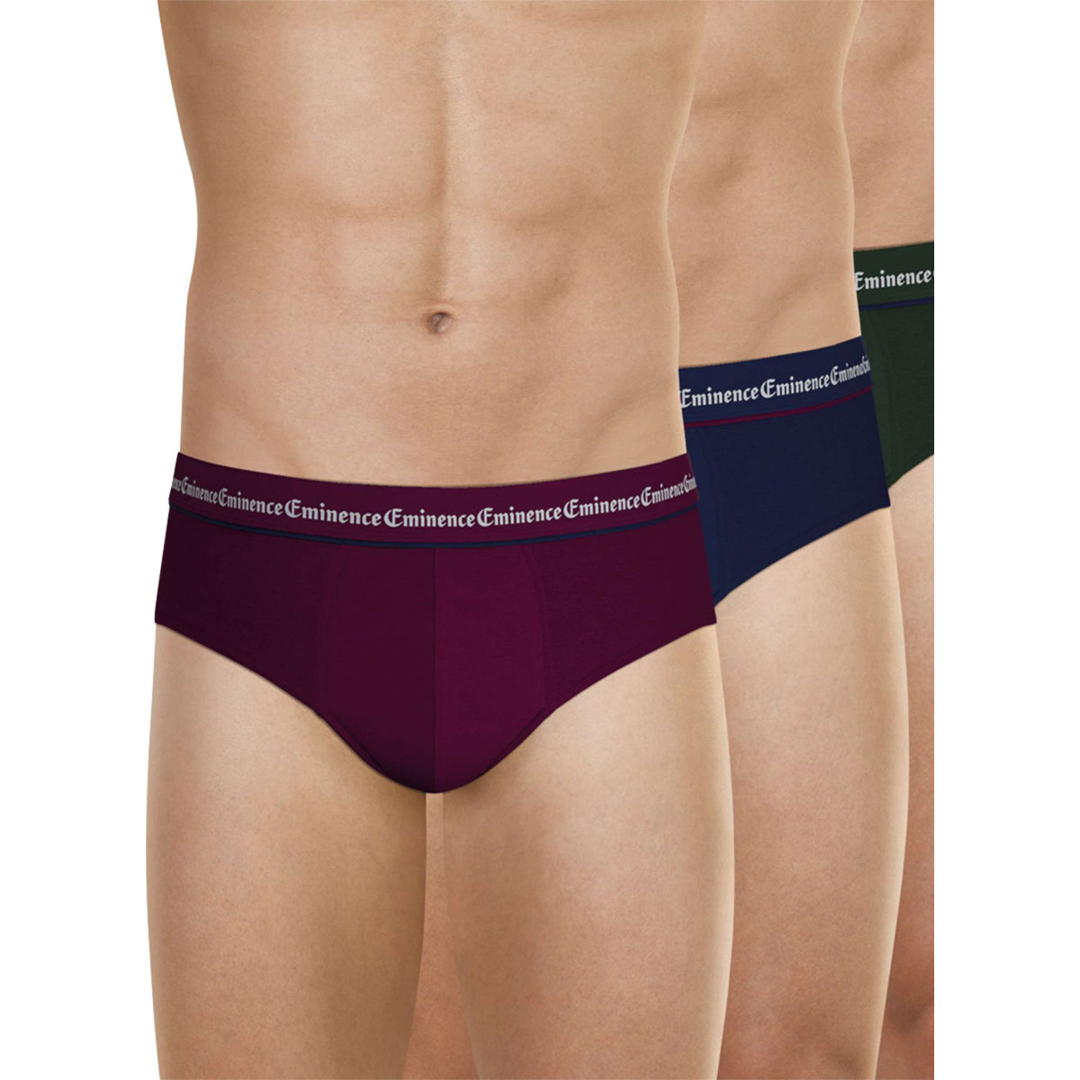 Thumbnail Lot de 3 slips en coton tricolores unis avec le nom de la marque - Image 4