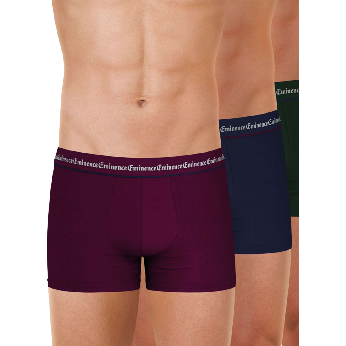 Thumbnail Lot de 3 boxers classiques en coton tricolores unis avec le nom de la marque - Image 6