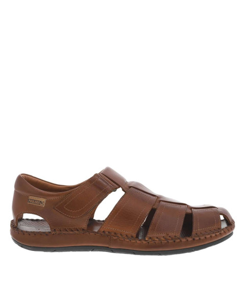 Sandales en cuir marron à...
