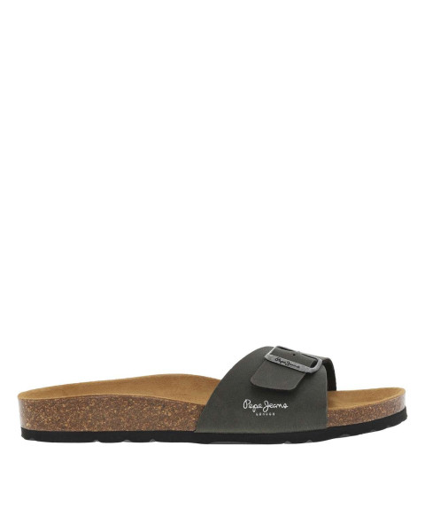 Mules kaki avec une boucle...