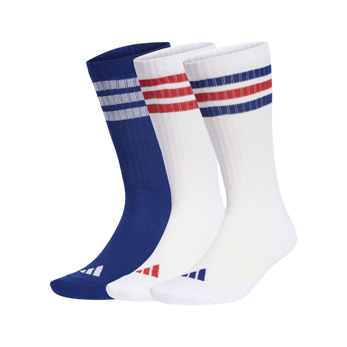 Lot de 3 paires de chaussettes hautes multicolores pourvues du logo de la marque