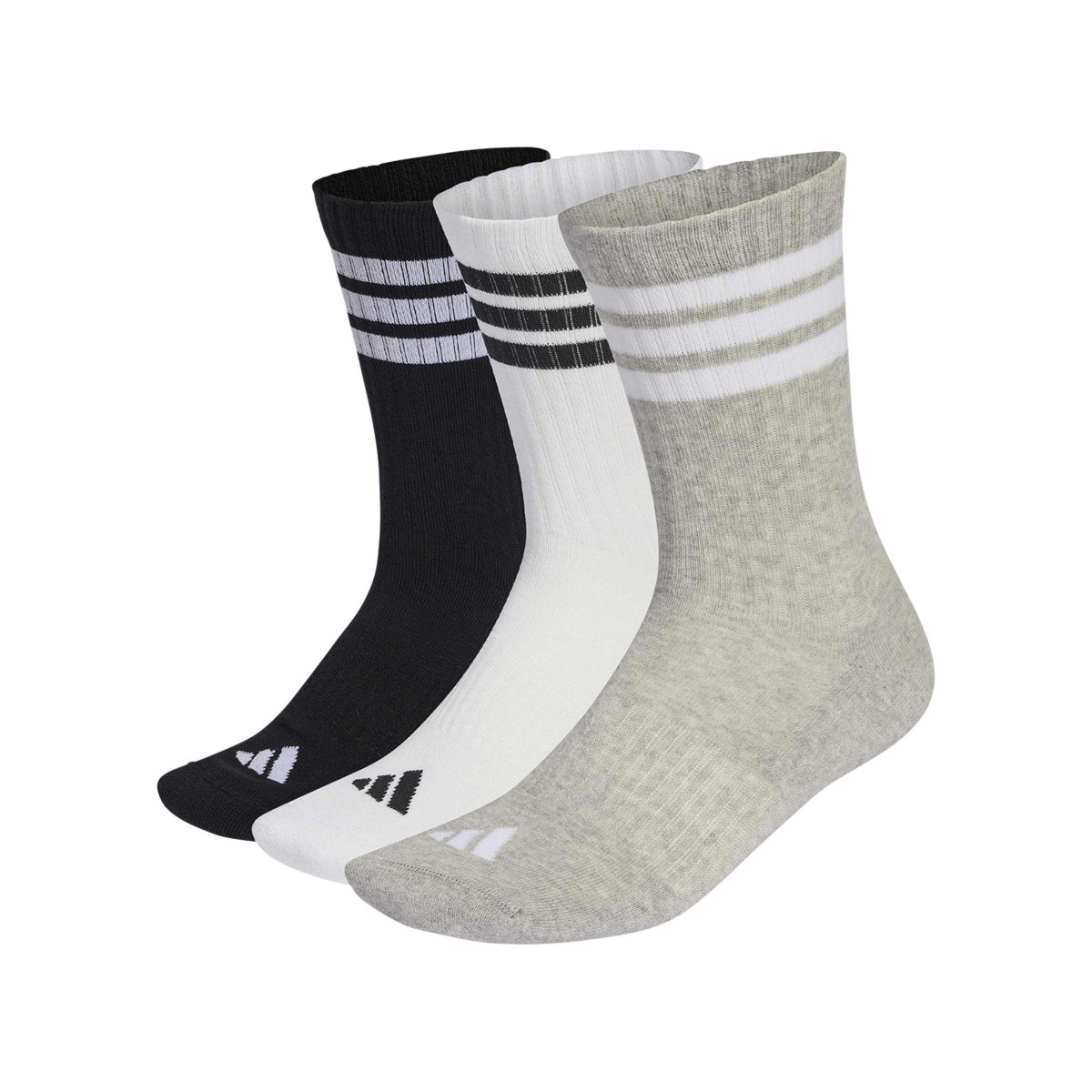 Lot de 3 paires de chaussettes hautes multicolores pourvues du logo de la marque