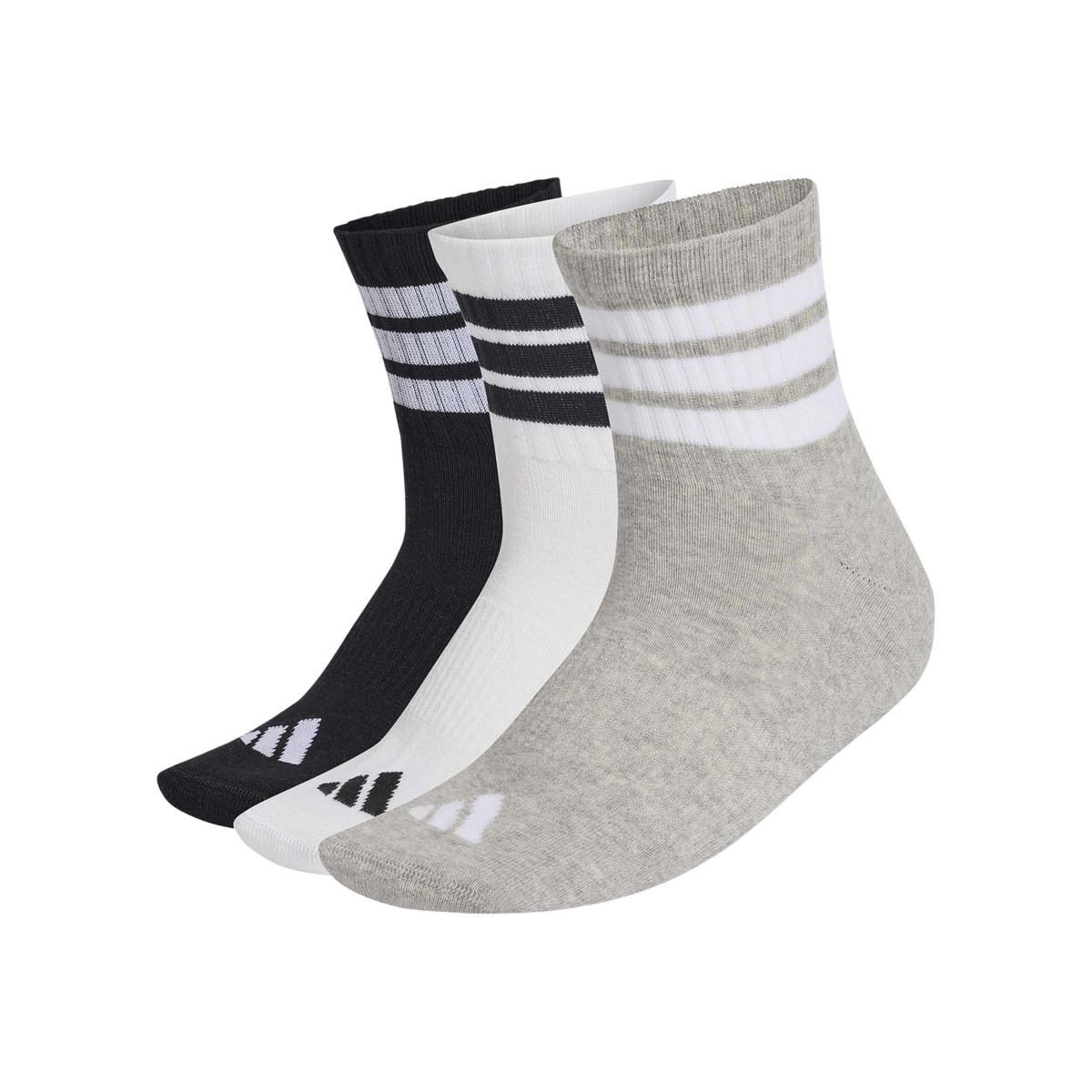Lot de 3 paires de chaussettes mi-hautes multicolores avec le logo de la marque